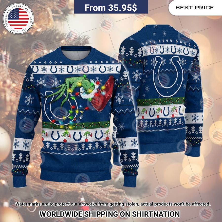 Indianapolis Colts Grinch Christmas Sweater I like your hairstyle