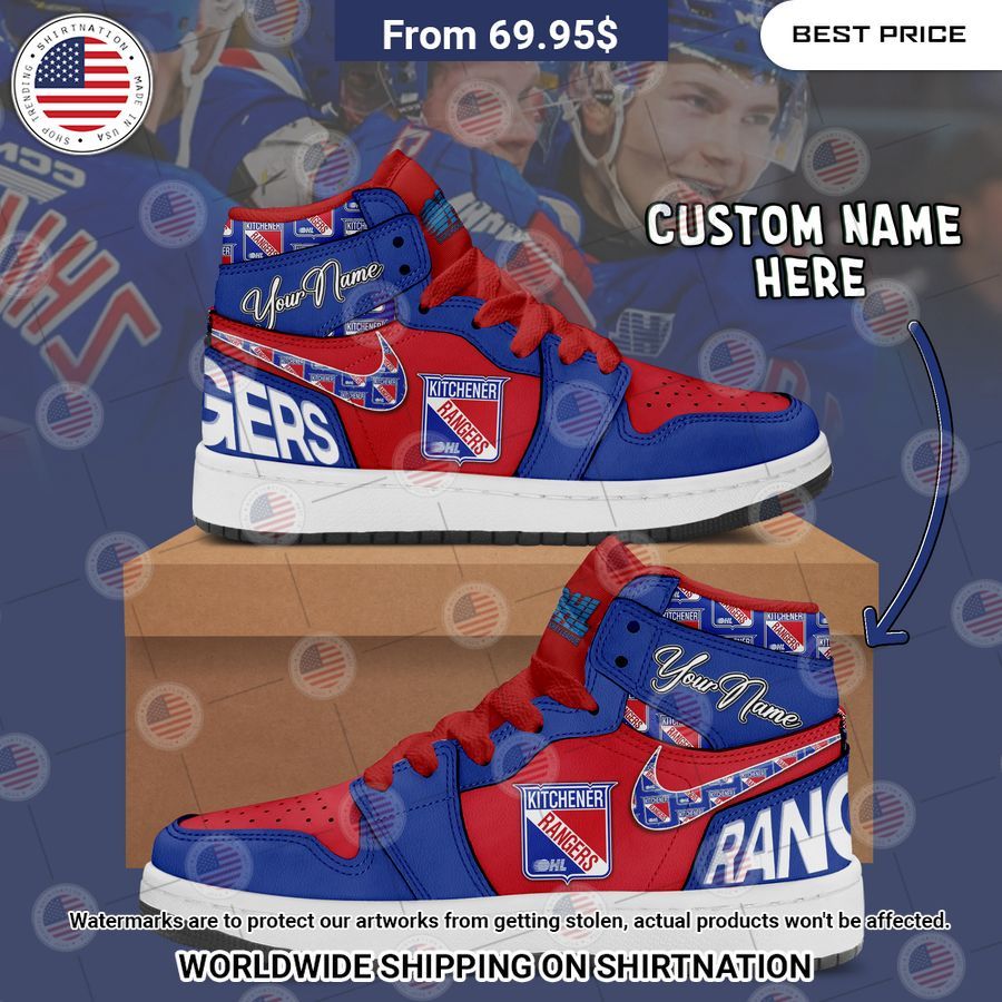 Kitchener Rangers Custom Nike Air Jordan High Top Shoes Good click