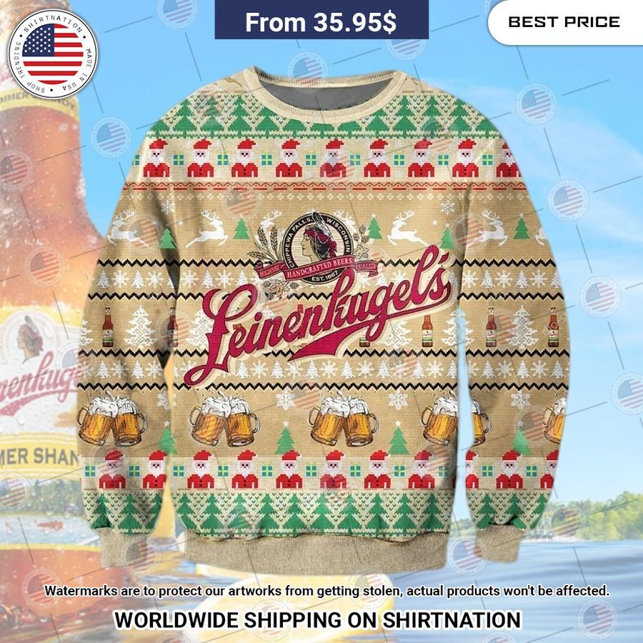 Leinenkagels Beer Christmas Sweater Beauty is power; a smile is its sword.