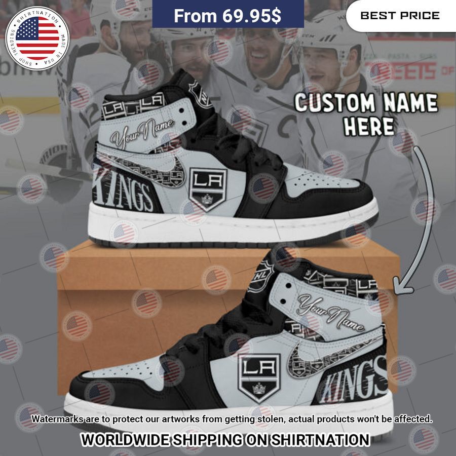 Los Angeles Kings Custom Nike Air Jordan High Top Shoes Selfie expert