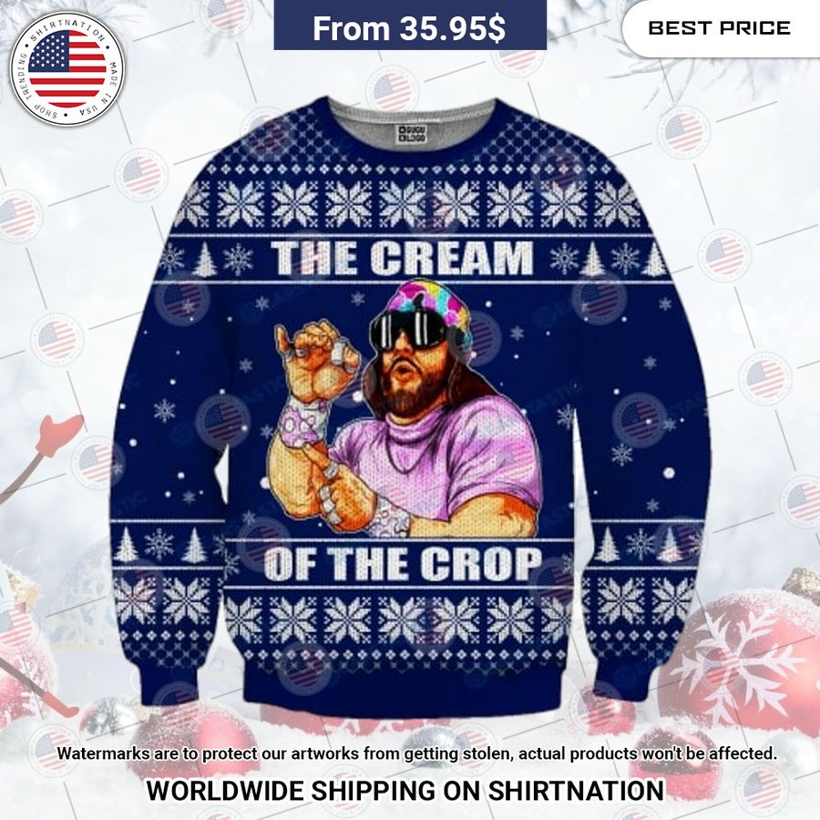 Macho Man The Cream of the Crop Ugly Sweater Wow, cute pie