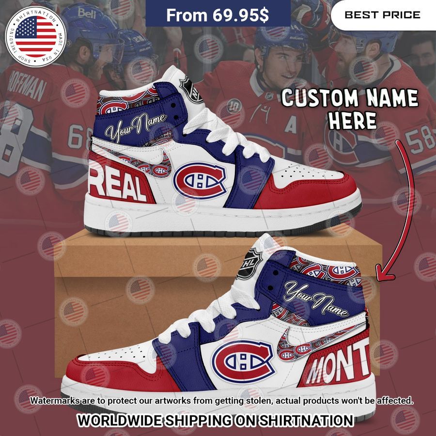 montreal canadiens custom nike air jordan high top shoes 1 352.jpg