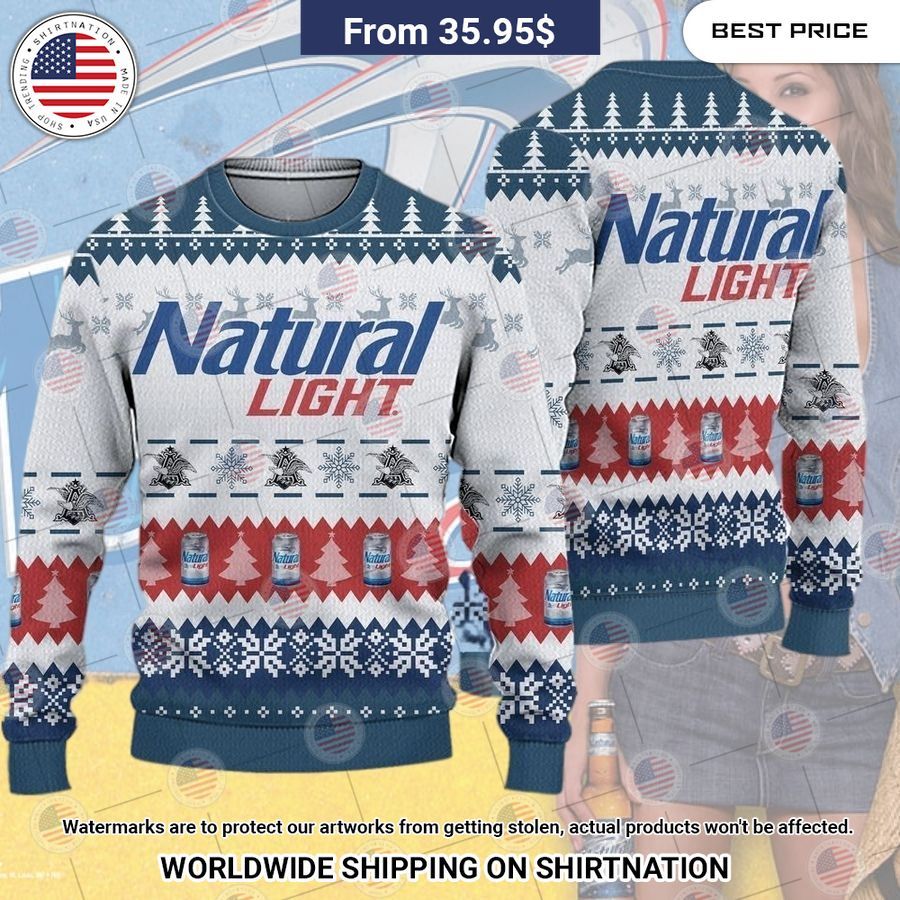 Natural Light Beer Christmas Sweater You look handsome bro