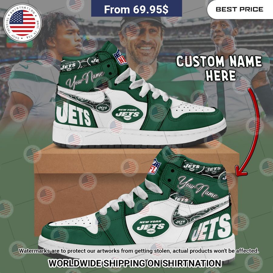 New York Jets Custom Air Jordan 1 Rocking picture