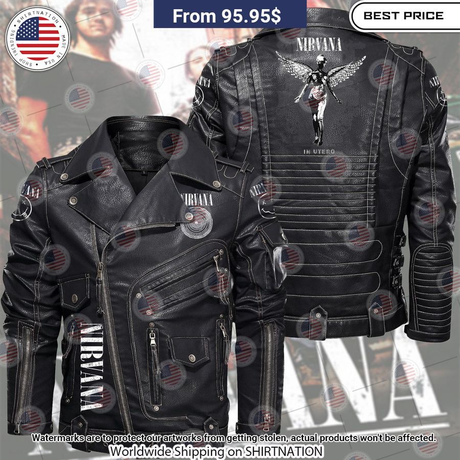 Nirvana Utero Belt Solid Zip Locomotive Leather Jacket Cutting dash