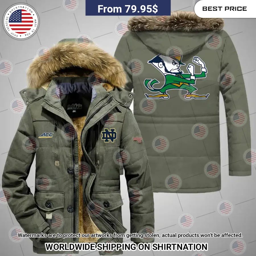 Notre Dame Fighting Irish Winter Parka Jacket Eye soothing picture dear