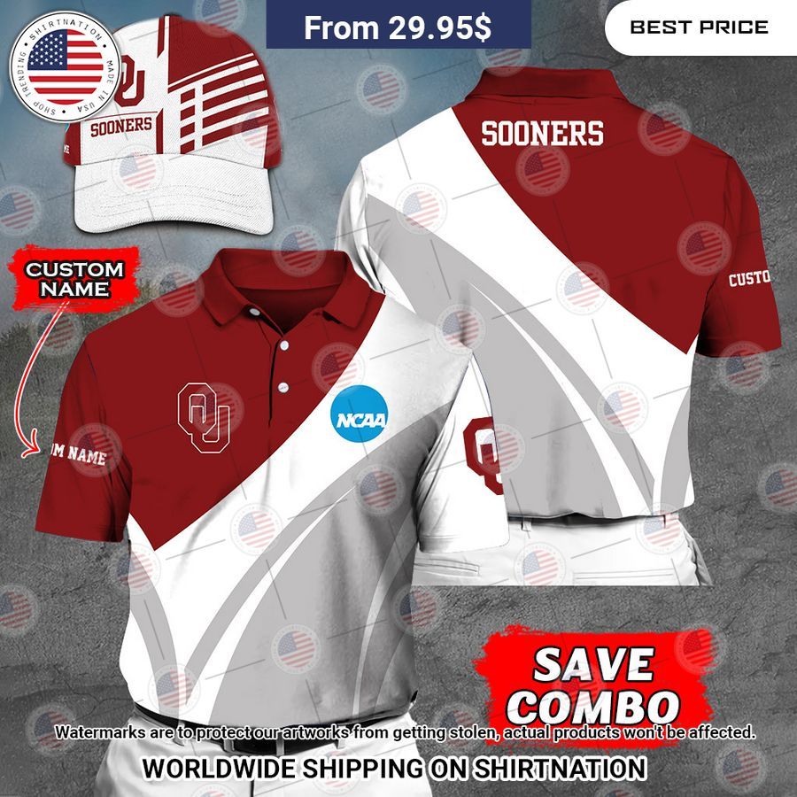 Oklahoma Sooners Custom Polo Shirt Cutting dash