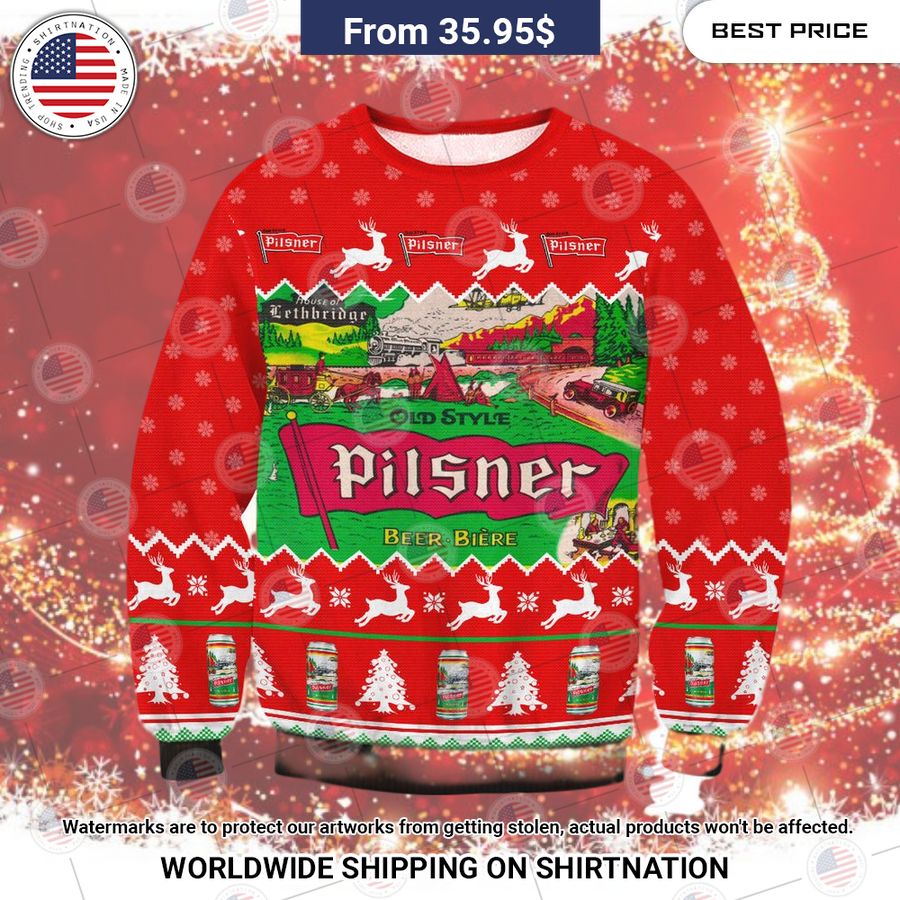 Old Style Pilsner Christmas Sweater Which place is this bro?