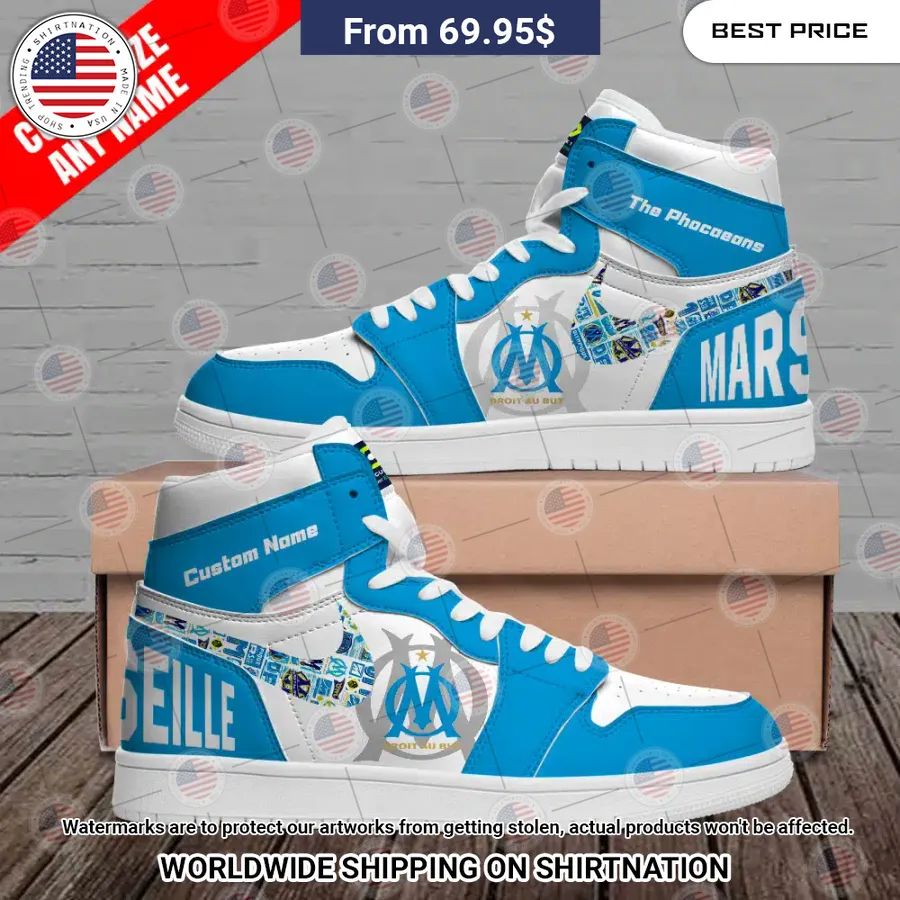 Olympique de Marseille Custom Air Jordan 1 Generous look