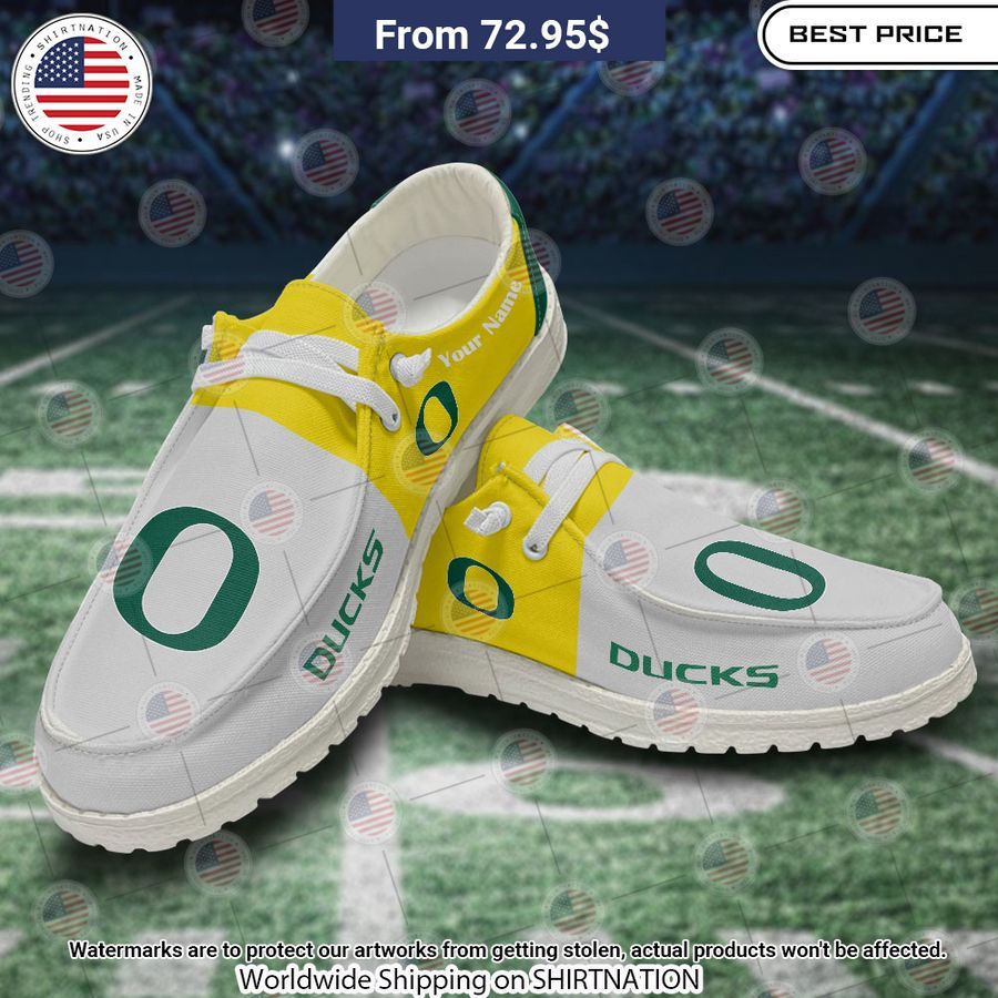 Personalized Oregon Ducks Hey Dude Shoes Cutting dash