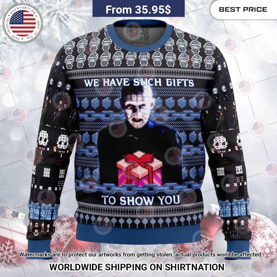 Pinhead Hellraiser Christmas Sweater Oh my God you have put on so much!