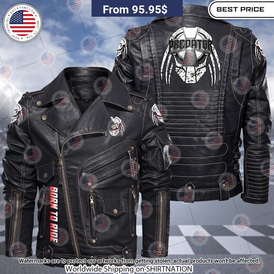 Predator Belt Solid Zip Locomotive Leather Jacket Generous look