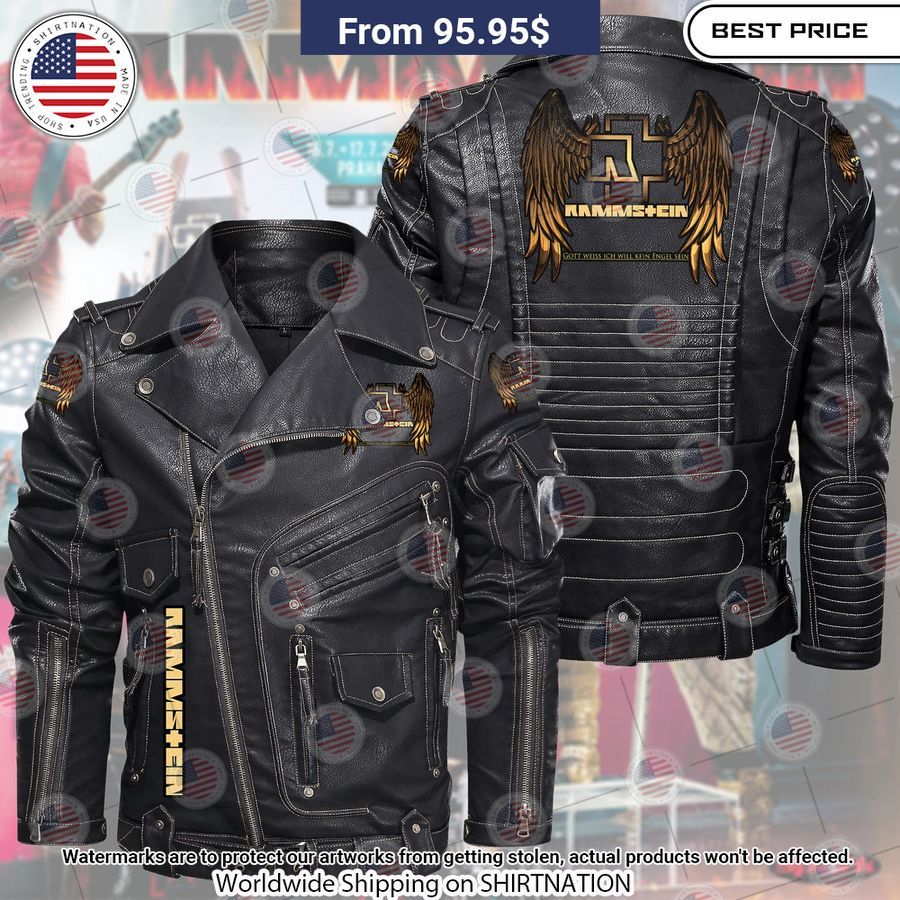 Rammstein Eagle Solid Zip Locomotive Leather Jacket Eye soothing picture dear