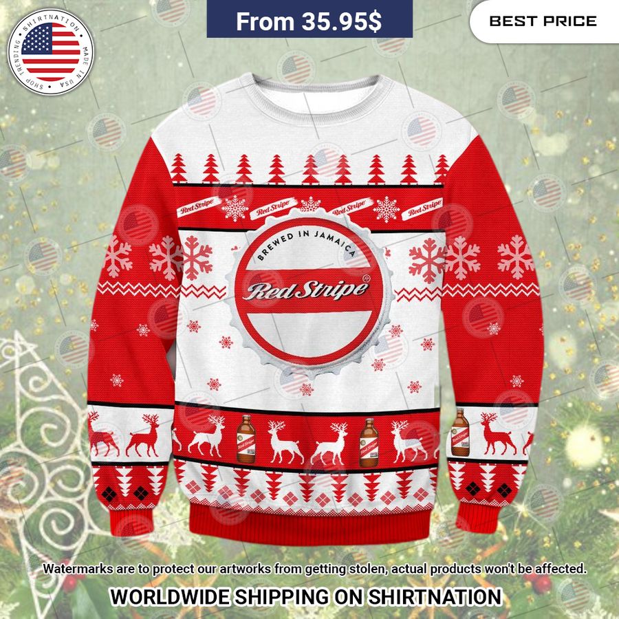 Red Stripe Beer Christmas Sweater rays of calmness are emitting from your pic