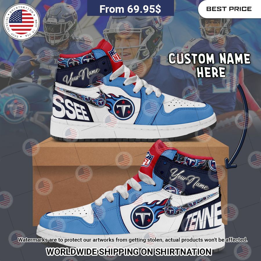 Tennessee Titans Custom Air Jordan 1 Elegant and sober Pic