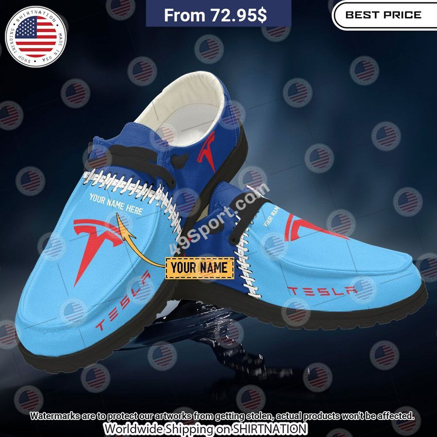 Tesla Custom Hey Dude shoes Cuteness overloaded