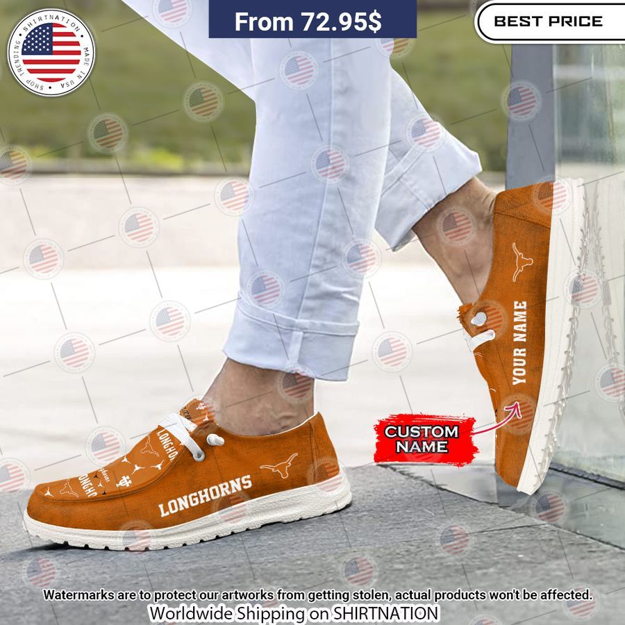 Texas Longhorns Custom Hey Dude Shoes Selfie expert