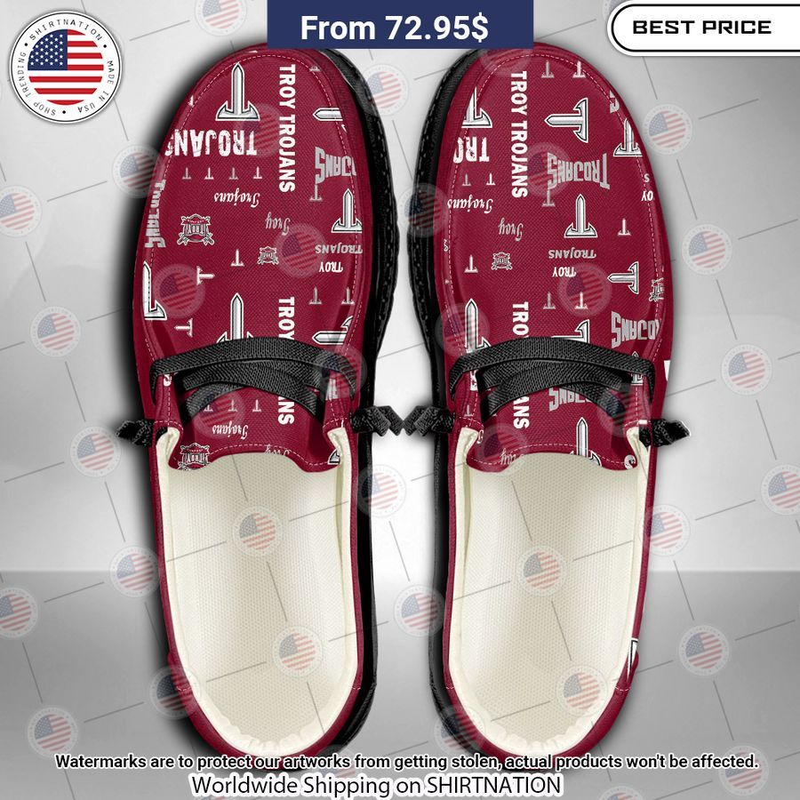 Troy Trojans Custom Hey Dude Shoes Beauty is power; a smile is its sword.