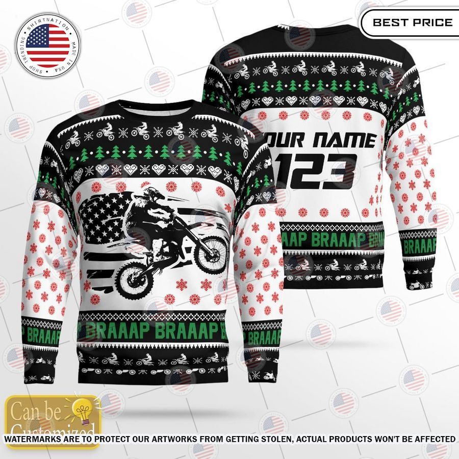 US Flag Motocross Xmas Custom Sweater Damn good