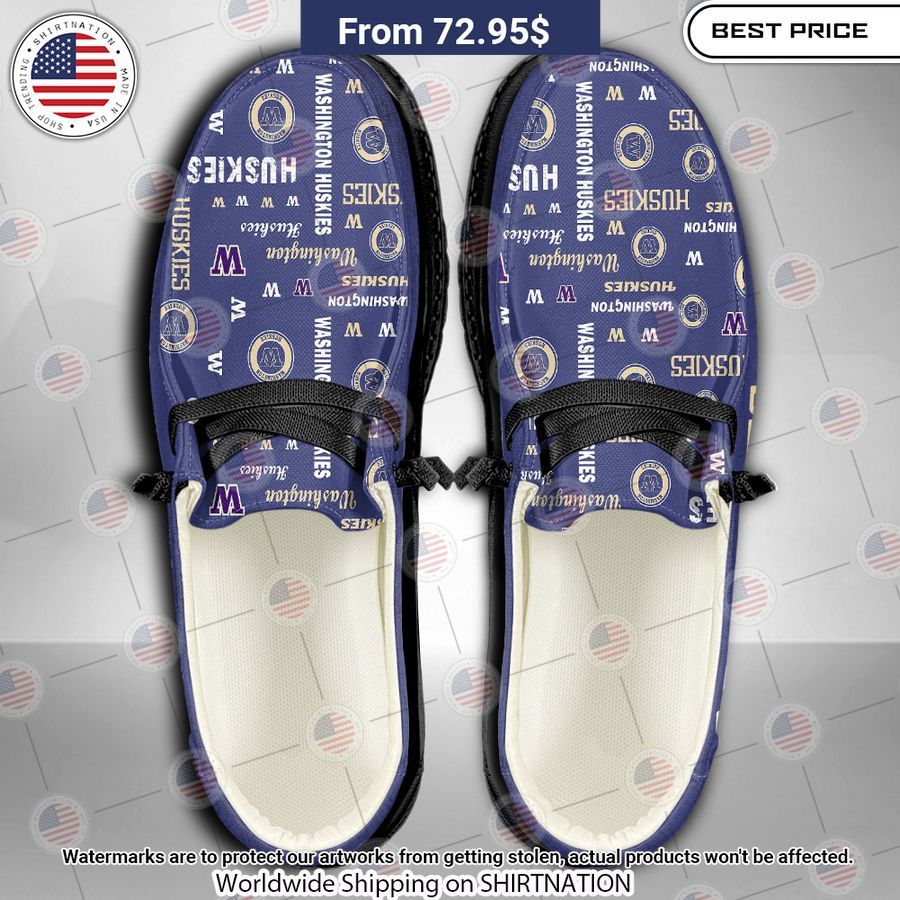 Washington Huskies Custom Hey Dude Shoes Cutting dash