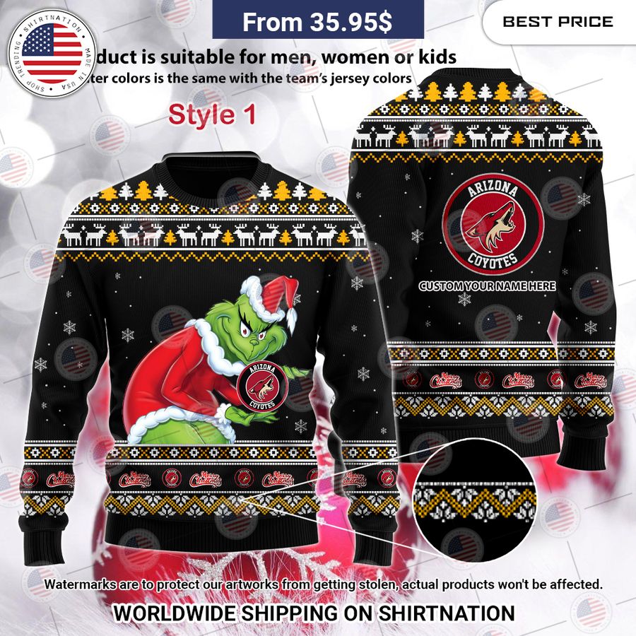 Arizona Coyotes Grinch Sweater I like your dress, it is amazing