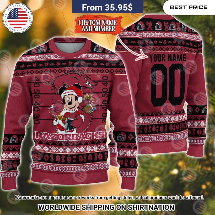 Arkansas Razorbacks Mickey Mouse Christmas Sweater Loving, dare I say?