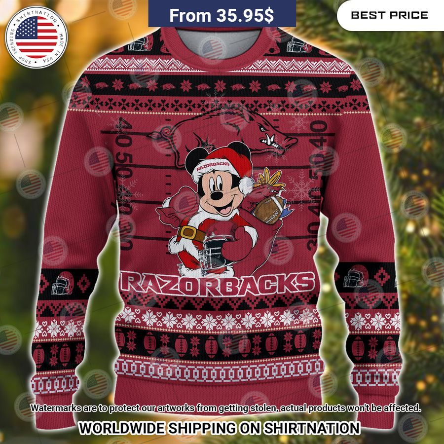 Arkansas Razorbacks Mickey Mouse Christmas Sweater Is this your new friend?