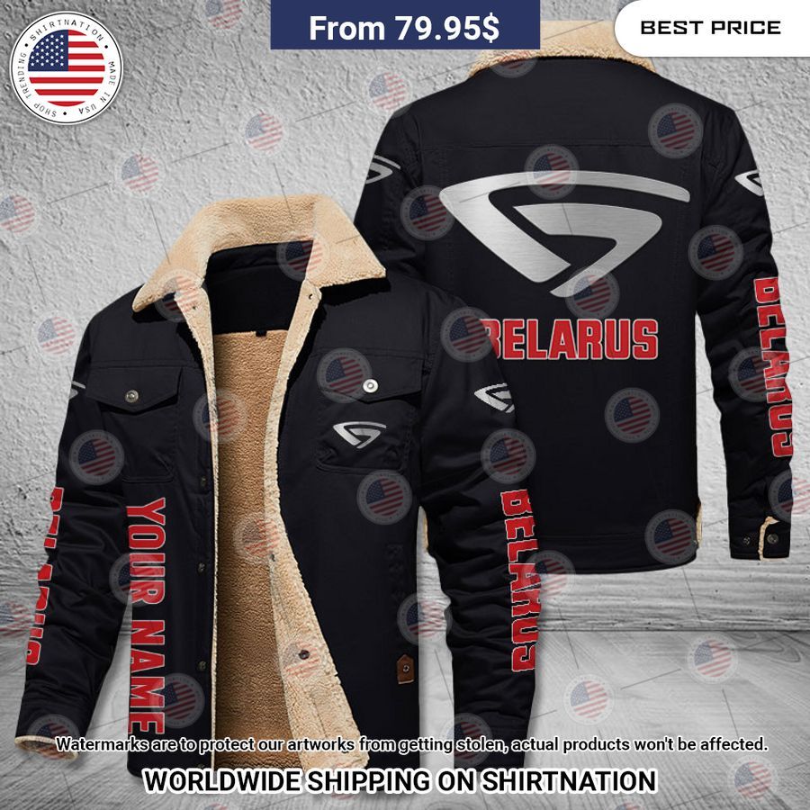 Belarus Custom Name Fleece Leather Jacket You look beautiful forever