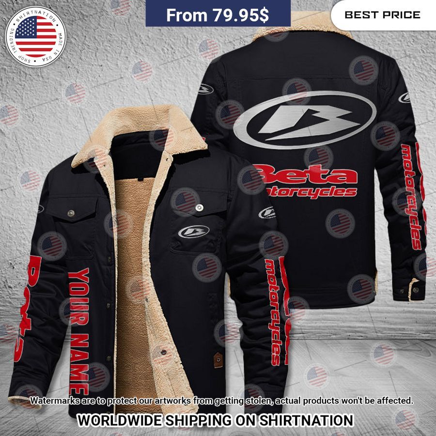 Beta motorcycles Custom Fleece Leather Jacket Lovely smile