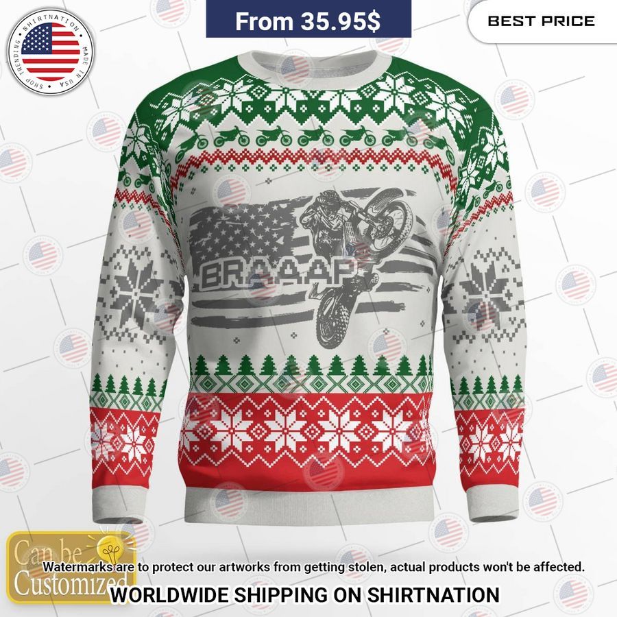 Braaap Motocross Rider Christmas Sweater You tried editing this time?