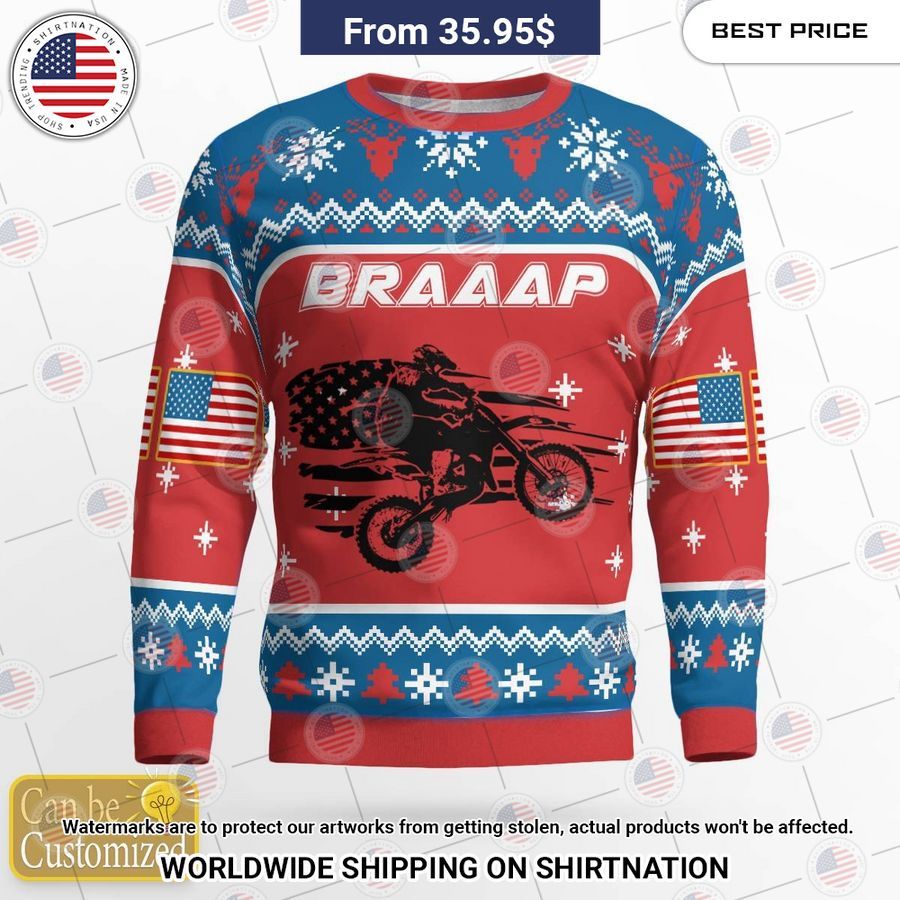 Braaap Motocross US Flag Custom Sweater You tried editing this time?