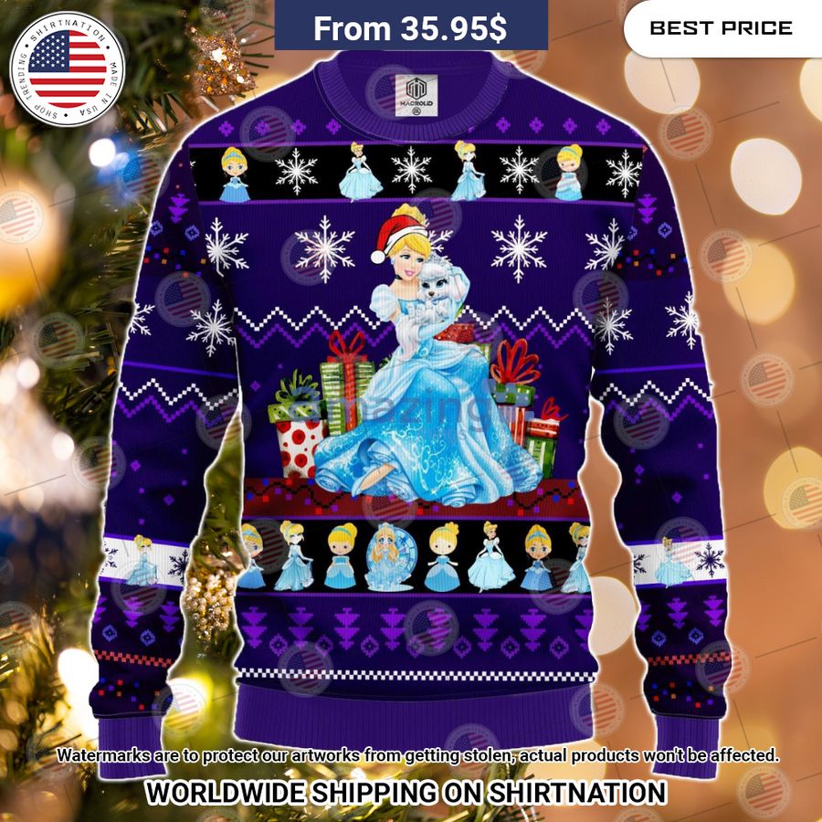 Cinderella Christmas Gift Sweater Eye soothing picture dear