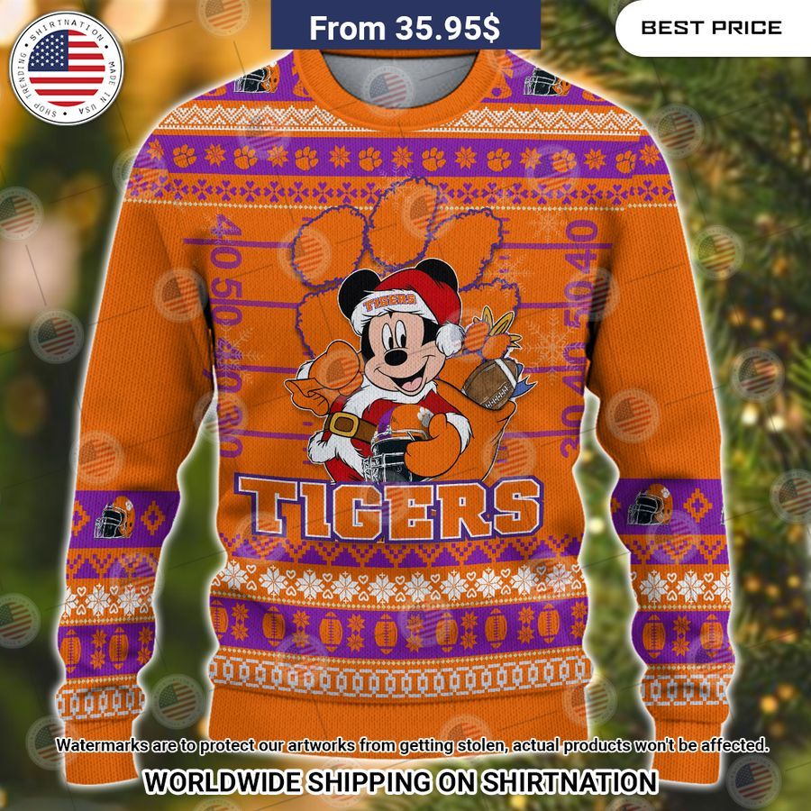 Clemson Tigers Mickey Mouse Christmas Sweater Gang of rockstars