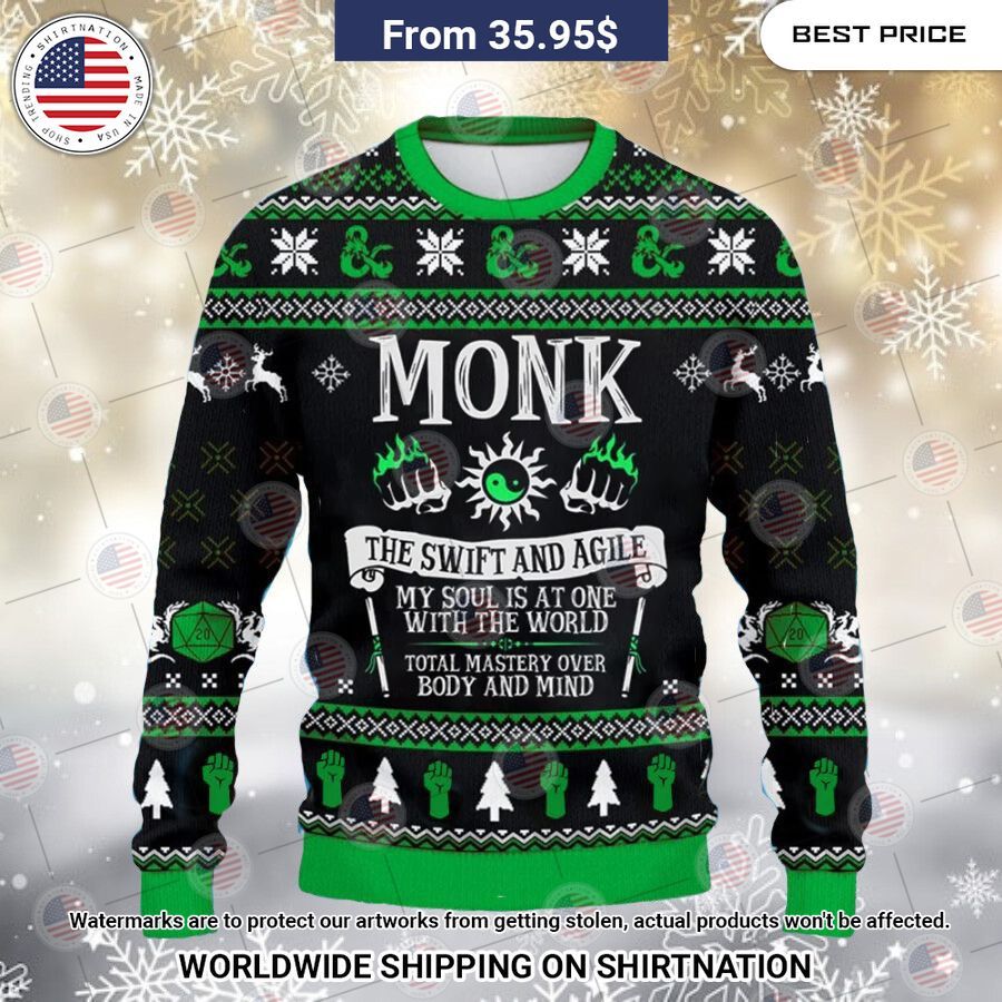 Dungeons & Dragons Monk Christmas Sweater My favourite picture of yours