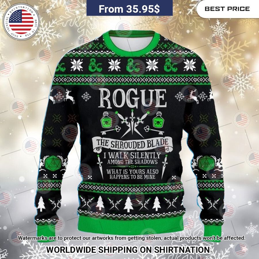 Dungeons & Dragons Rogue Christmas Sweater You look elegant man