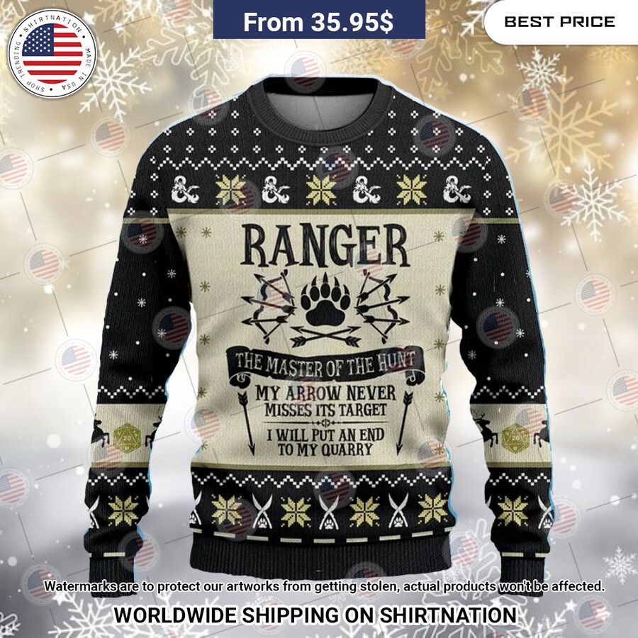 Dungeons n Dragons Ranger Christmas Sweater Beauty queen