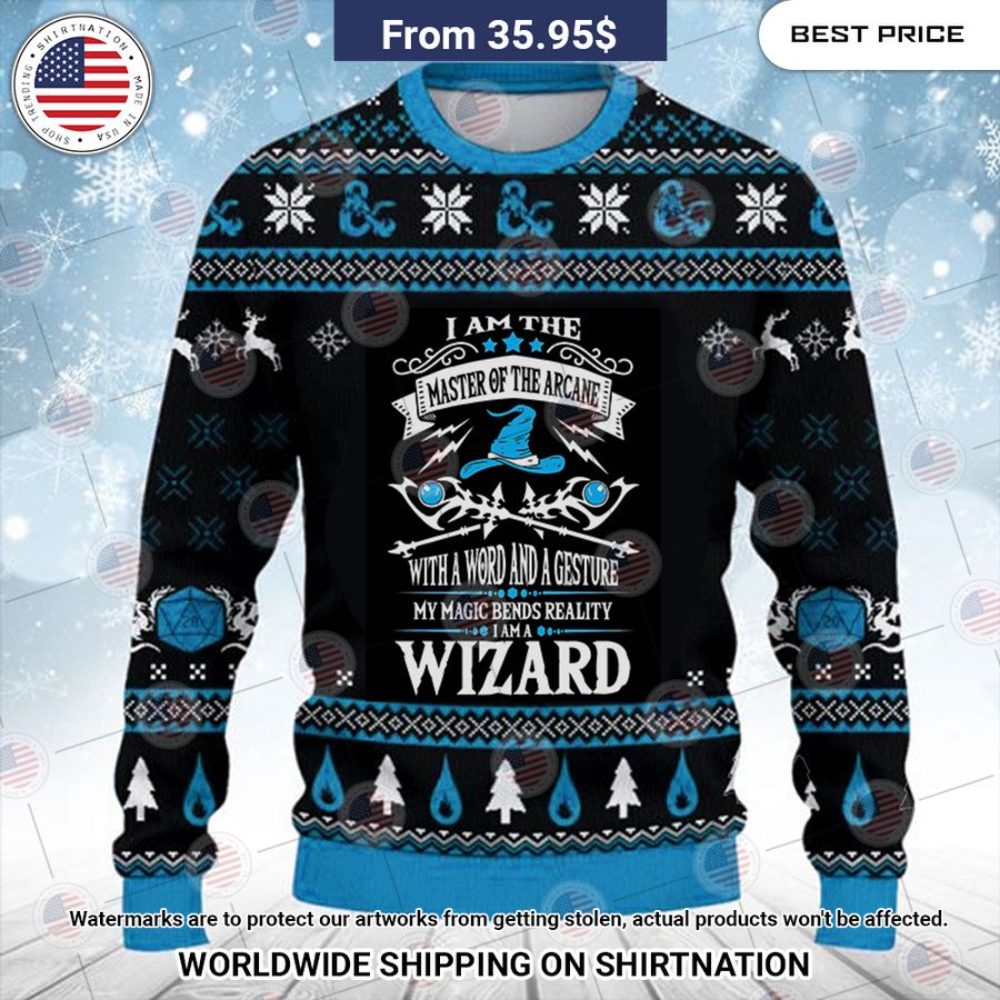 Dungeons n Dragons Wizard Christmas Sweater Beautiful Mom, beautiful daughter