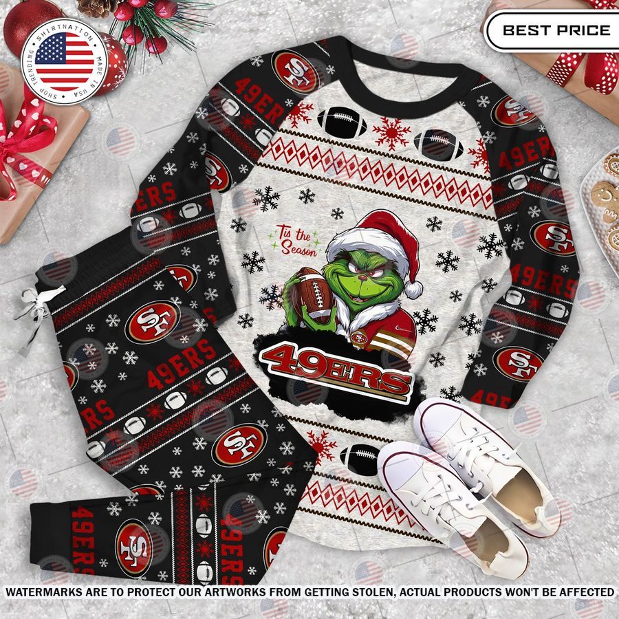 Grinch Tis The Season San Francisco 49ers Pajamas Set Out of the world