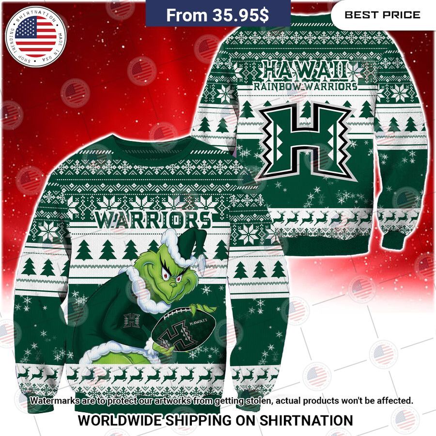 HOT Grinch Hawaii Rainbow Warriors Christmas Sweater I like your hairstyle