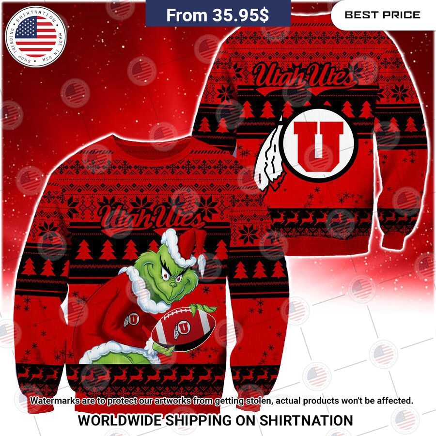 HOT Grinch Utah Utes Christmas Sweater Bless this holy soul, looking so cute