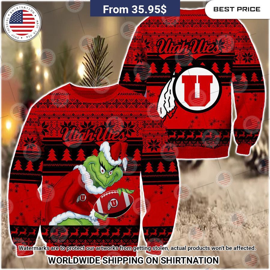 HOT Grinch Utah Utes Christmas Sweater Awesome Pic guys