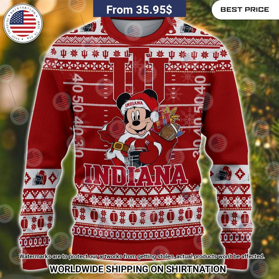 Indiana Hoosiers Mickey Mouse Christmas Sweater Out of the world