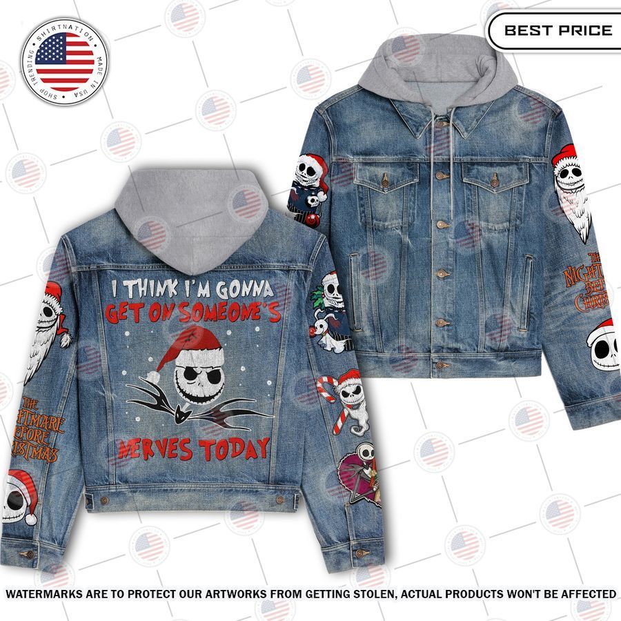 jack skellington i think im gonna get on someones nerves today hooded denim jacket 1