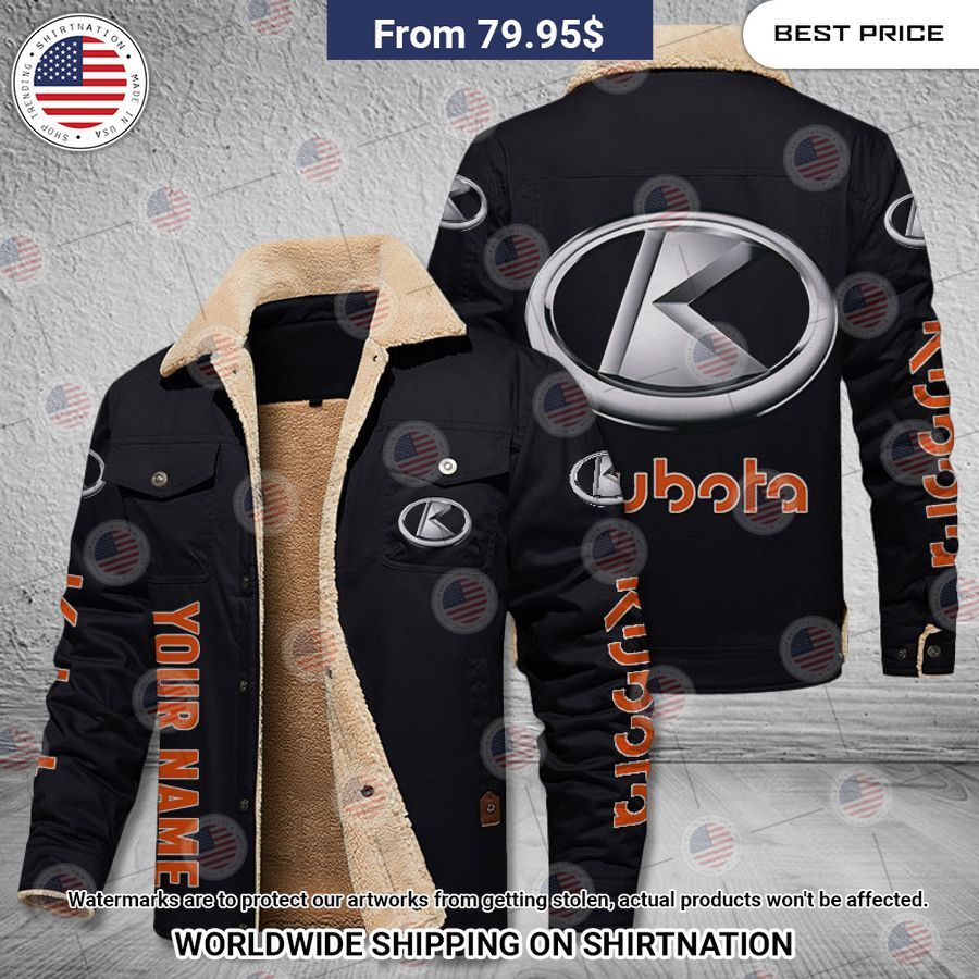 Kubota Custom Name Fleece Leather Jacket Cuteness overloaded