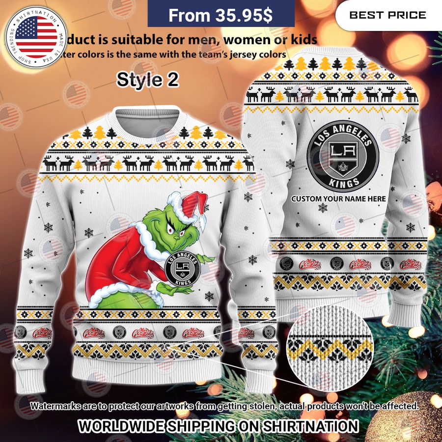 Los Angeles Kings Grinch Sweater Speechless