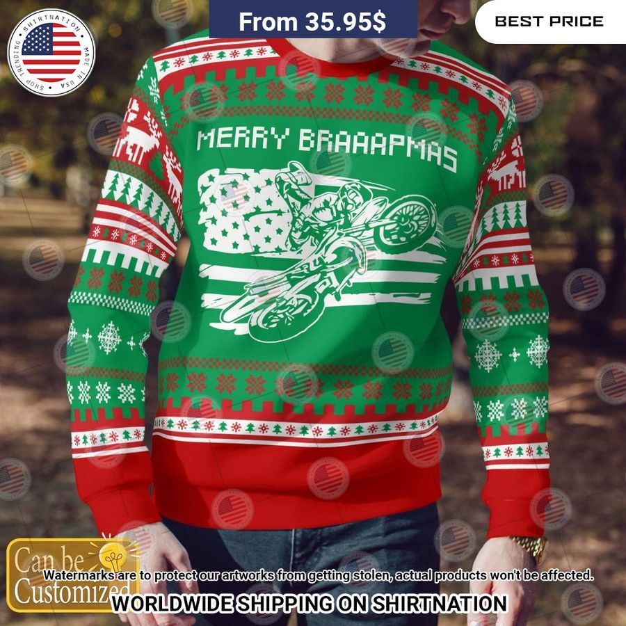 Merry Brapppppmas Motocross Rider Custom Sweater Which place is this bro?