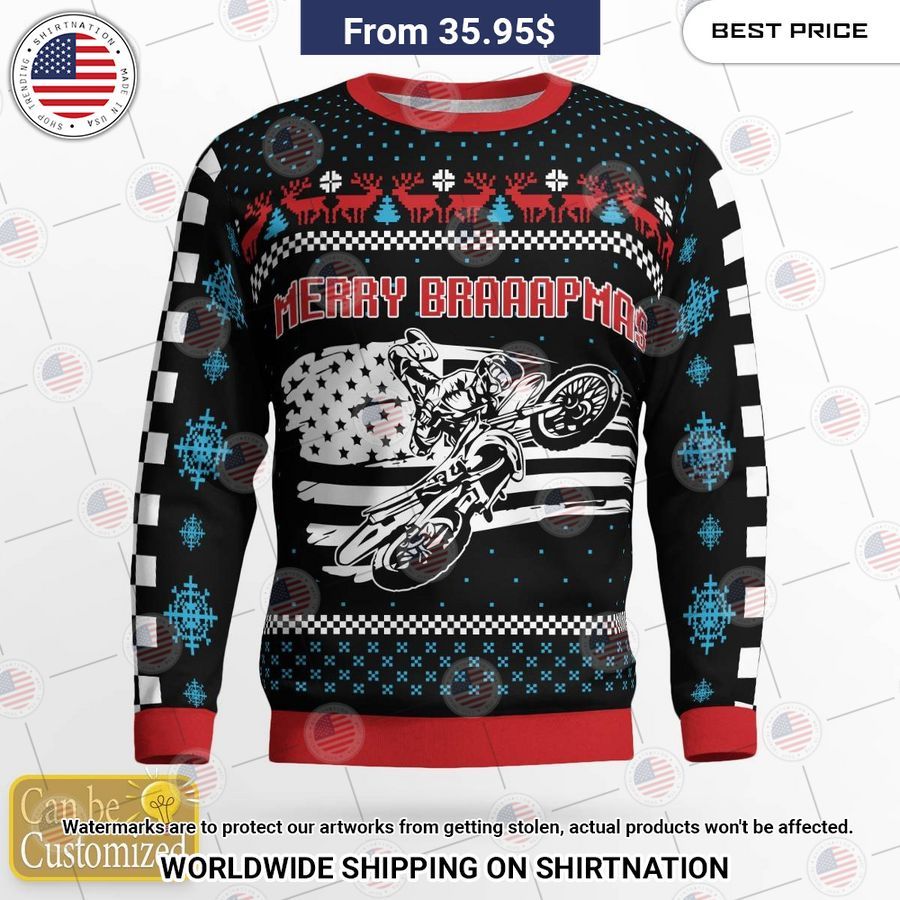 Merry Brapppppmas US Flag Christmas Sweater Your beauty is irresistible.