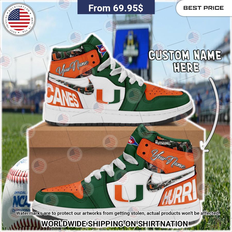 Miami Hurricanes Custom Air Jordan 1 I am in love with your dress