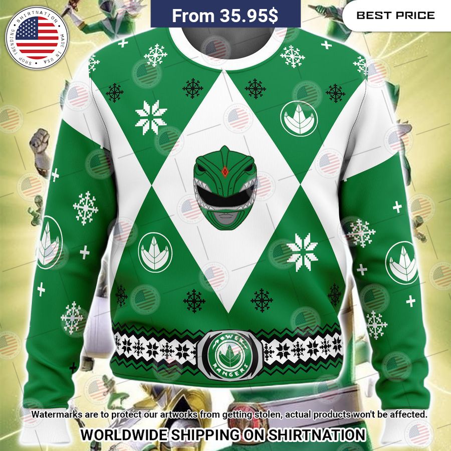 Mighty Morphin Power Rangers Green Sweater Stand easy bro