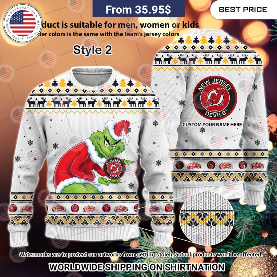 New Jersey Devils Grinch Sweater Damn good